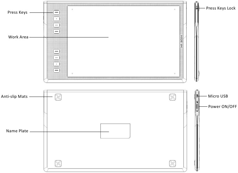 Overzicht van de grafische tablet