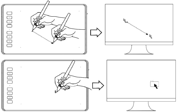 De pen gebruiken - Stap 1 - De cursor positioneren