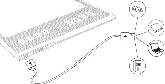 De tablet opladen
