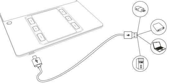 De tablet opladen