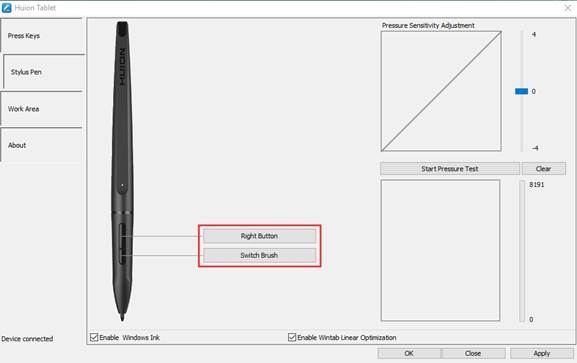 Functie-instelling voor penknoppen