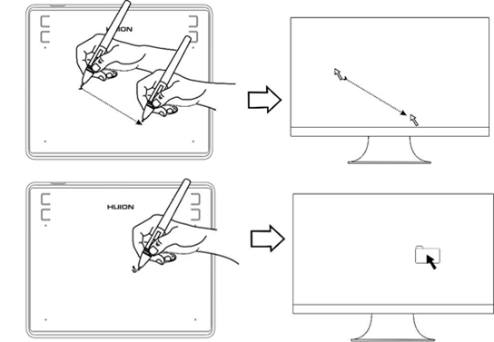 De pen gebruiken - De cursor positioneren