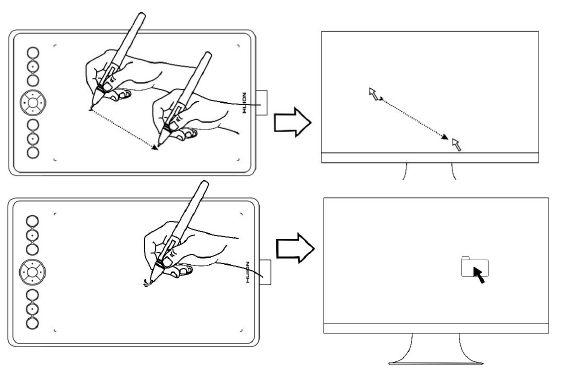 De pen gebruiken - De cursor positioneren