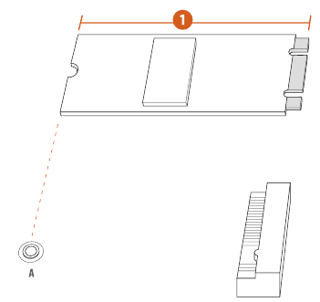 De M.2_SSD (NGFF)-module installeren - Stap 1