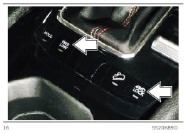 Knoppen voor het activeren van de functies 4WD LOCK en 4WD LOW