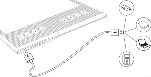 De tablet opladen