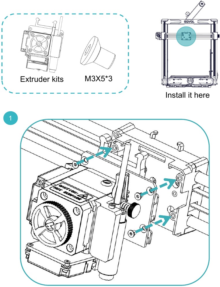 Extruder-kits installeren