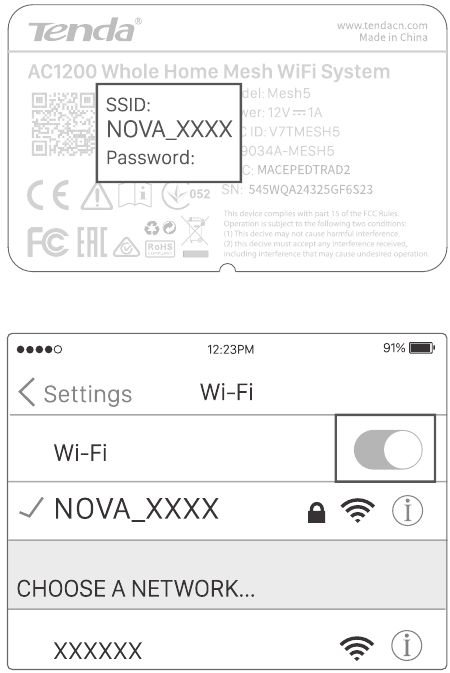 Sluit het mobiele apparaat aan op Mesh5