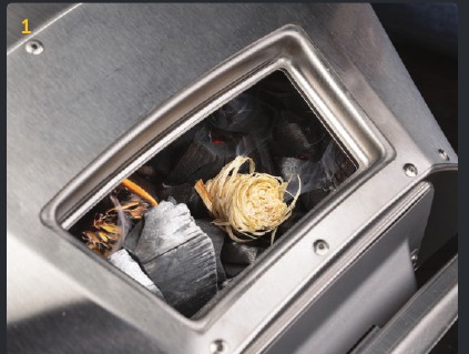 Koken met stukjes houtskool - Stap 1