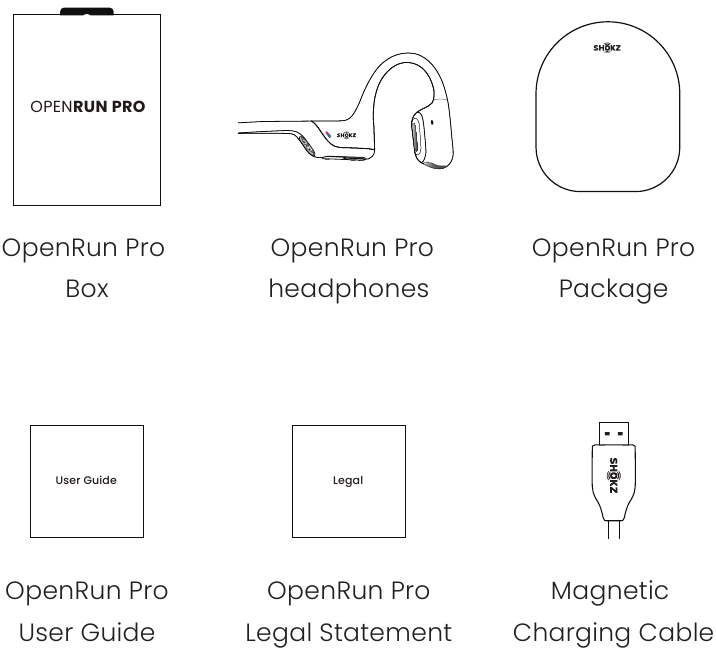 Shokz OPENRUN PRO S810-hoofdtelefoon - Inhoud van de doos