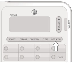 Telefoonscherm met de optie DISPLAY DIAL markeerde optie