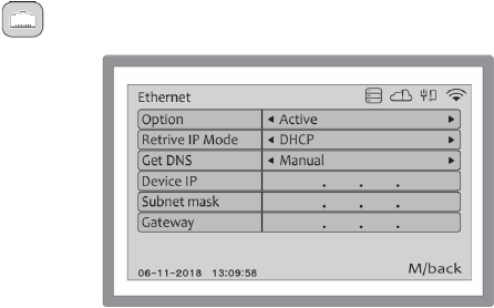 NETWORK - ETHERNET MENU