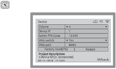 SETTING - DEVICE MENU