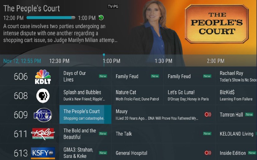 Navigeren door de content en lijsten van een Ntec Stream TV-app
