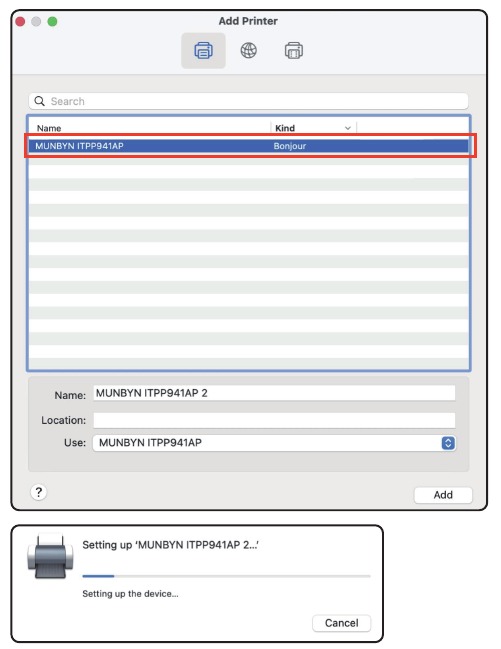 De printer verbinden op een computer met een MacOS-systeem - Stap 1