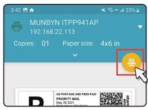De printer verbinden met de Android - Stap 4