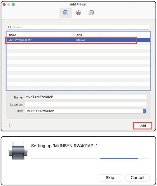 Het apparaat verbinden op een MacOS-systeem - Stap 1