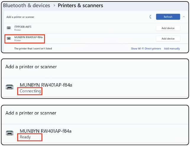 Het apparaat verbinden op een Windows-systeem - Stap 1