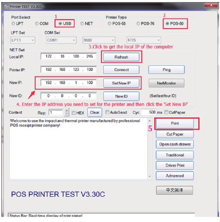 LAN-printerinstallatie - Stap 2