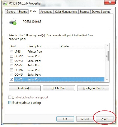 Seri&euml;le (COM) poortconfiguratie - Stap 3