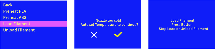 Nivelleren - Stap 6 - Selecteer Load FIlament in het menu