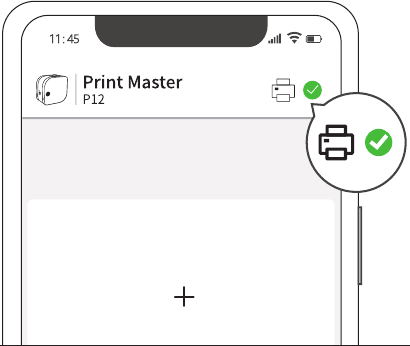 Verbinding maken met de P12-labelprinter in de Print Master-app - Stap 4