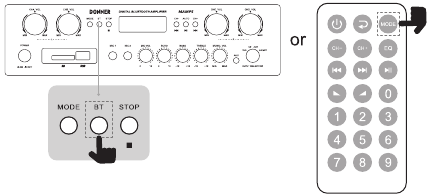 Bluetooth-modusbediening - Stap 1 - BT-modus selecteren