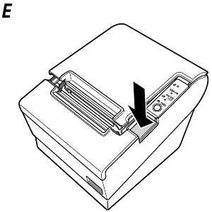 Rollpapier plaatsen - Stap 1 - Druk op de knop