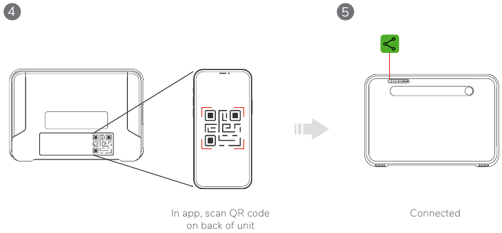 Verbinding maken met het apparaat via QR-code - Stap 2