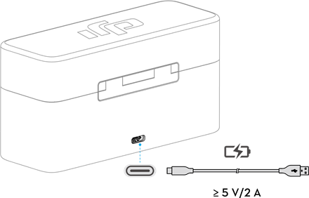 Opladen met de oplaadcase
