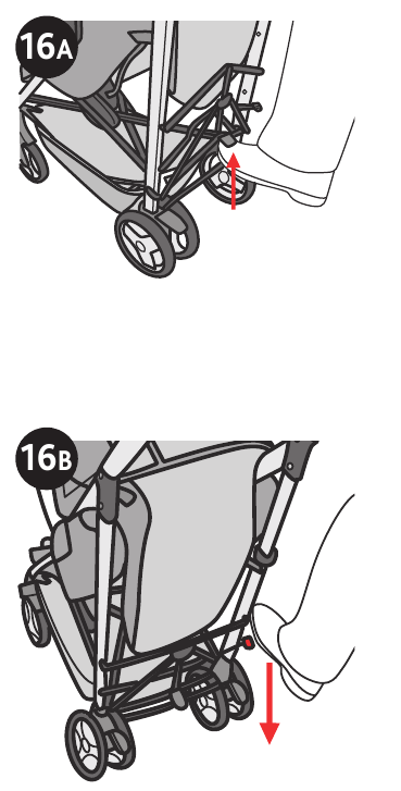 Hoe de kinderwagen inklappen - Stap 2