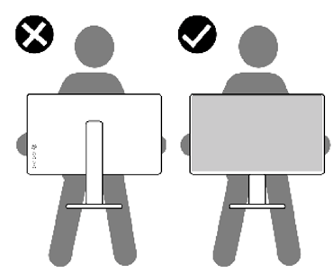 De monitor hanteren en verplaatsen - Stap 2