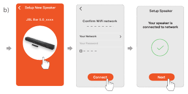Wifi-installatie via de JBL BAR Setup-app - STAP 2