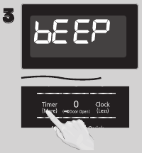 Druk &eacute;&eacute;n keer op Start en druk vervolgens op Timer (Meer) om te schakelen tussen Pieptoon aan of Pieptoon uit