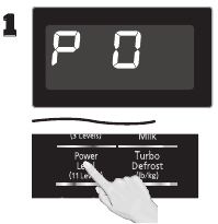 Druk 11 keer op Power Level (Vermogensniveau) om P0 (WARMHOUDEN) te selecteren.