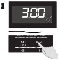 Druk op Quick 30 (Snel 30) totdat de gewenste kooktijd (tot 5 minuten) in het display verschijnt. Power Level (Vermogensniveau) is vooraf ingesteld op P10.