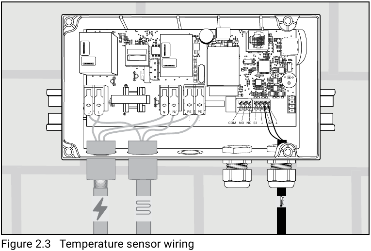 Bedrading temperatuursensor