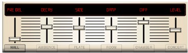 Hall, Ambience, Rich Plate, Room, Chamber Reverb