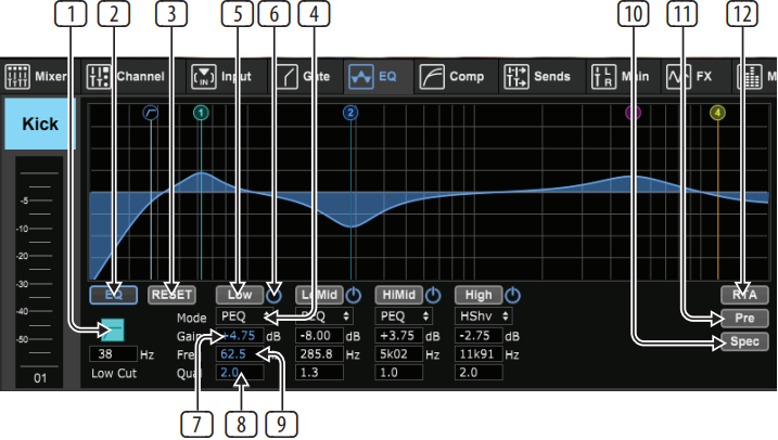 M AIR Edit voor pc - Tabblad EQ