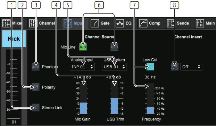 M AIR Edit voor pc - Tabblad Input