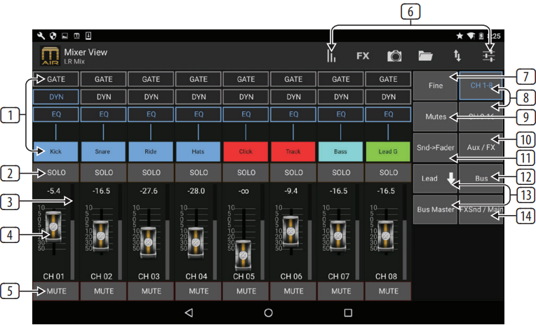 M AIR voor Android - Hoofdscherm