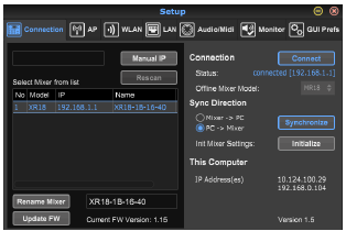 Setup Menu - Connection Tab