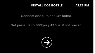 Tank spoelen - Stap 3 - Stel de druk in de CO2-cilinder in