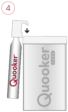 Afbeelding van de positionering van de CO₂-cilinder