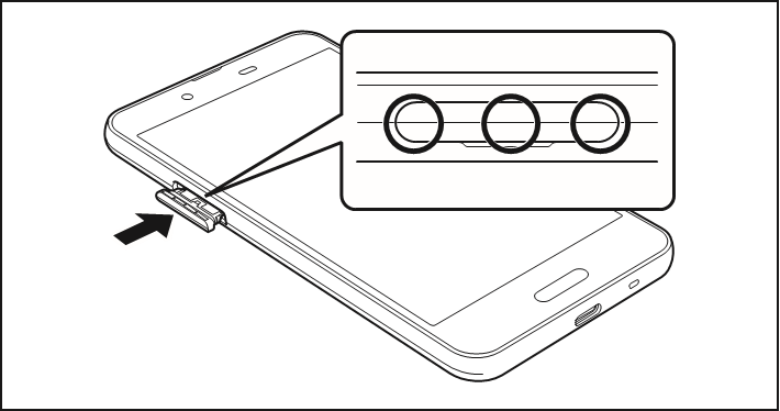De au IC Card/microSD-geheugenkaartlade sluiten
