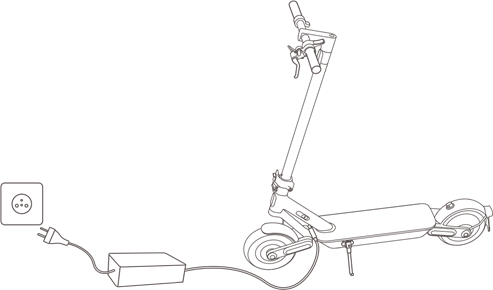 Uw scooter opladen - Stap 2