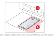 Afbeelding van een draadloos oplaadpad voor smartphones.
