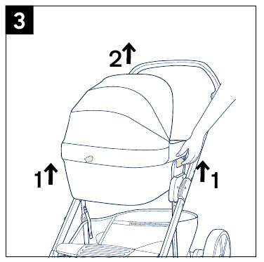 Reiswiegbevestiging op kinderwagenframe - Stap 3