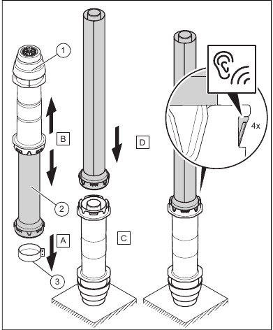 Installatie - Verticale dakdoorvoer monteren