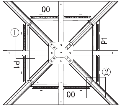 Netframe monteren - Zicht van bovenaf